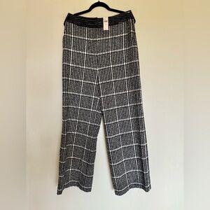 Anthropologie Black and White Checkered Wide Leg Pants